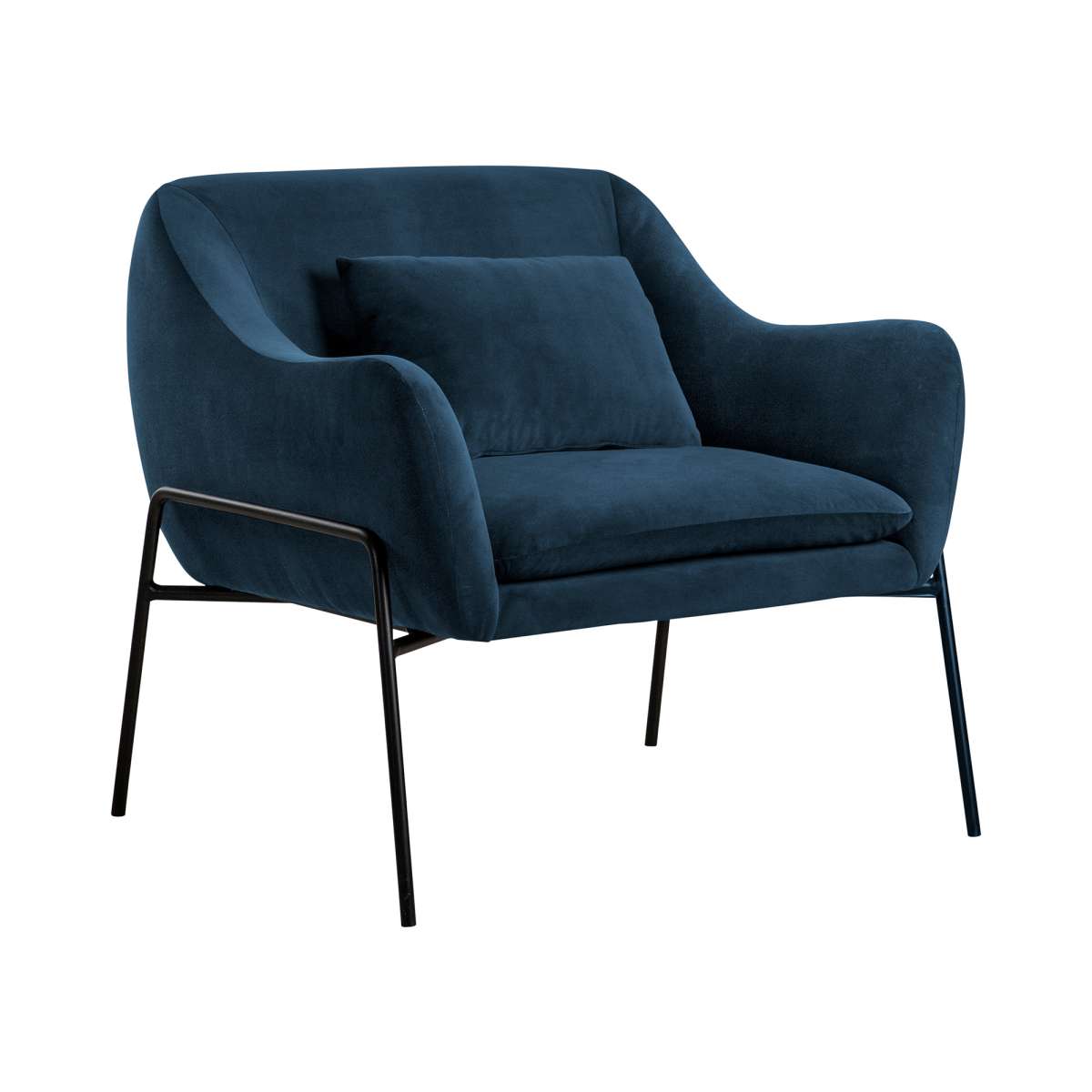 Karen Blue Velvet Modern Accent Chair By Armen Living | Accent Chairs | Modishstore - 2