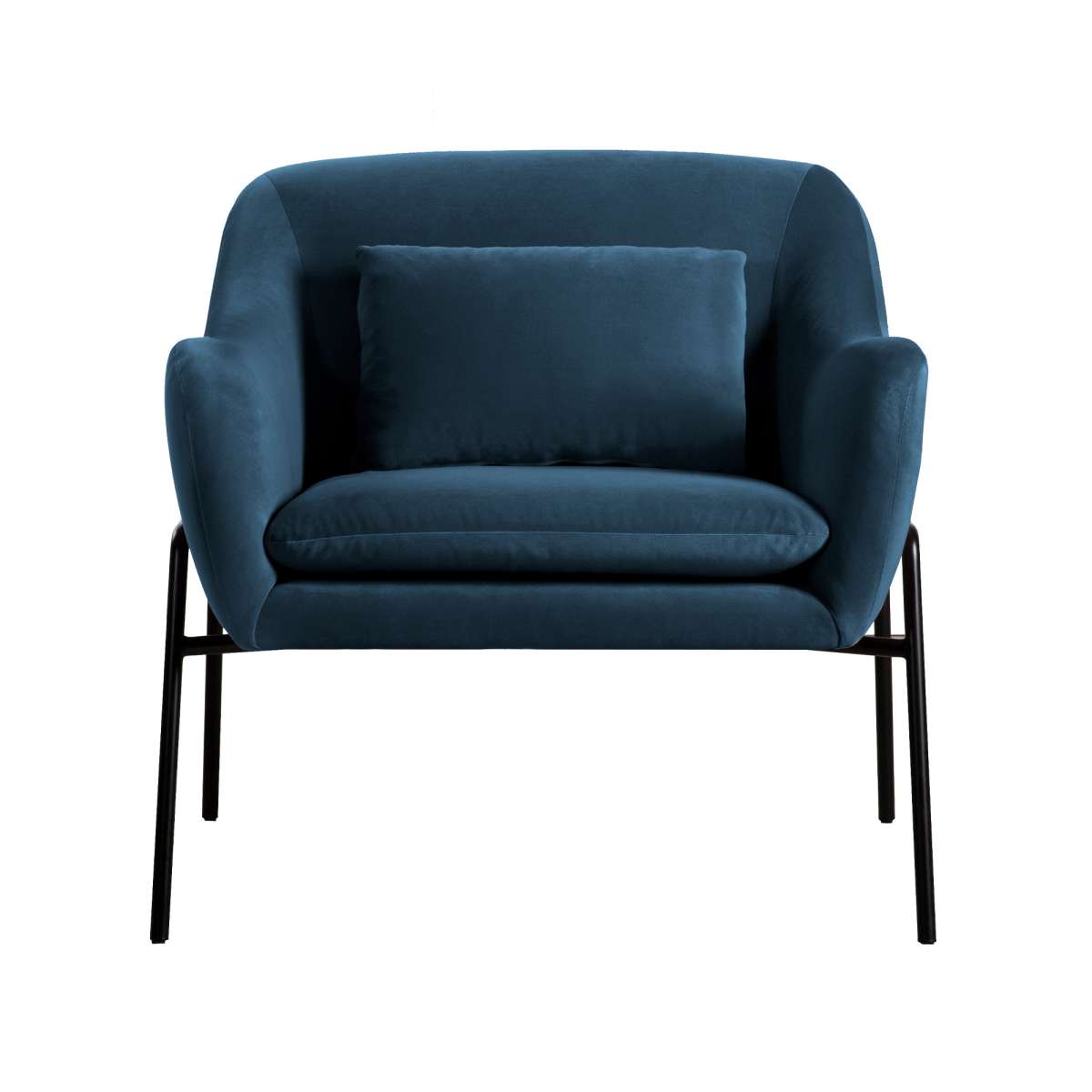 Karen Blue Velvet Modern Accent Chair By Armen Living | Accent Chairs | Modishstore - 3