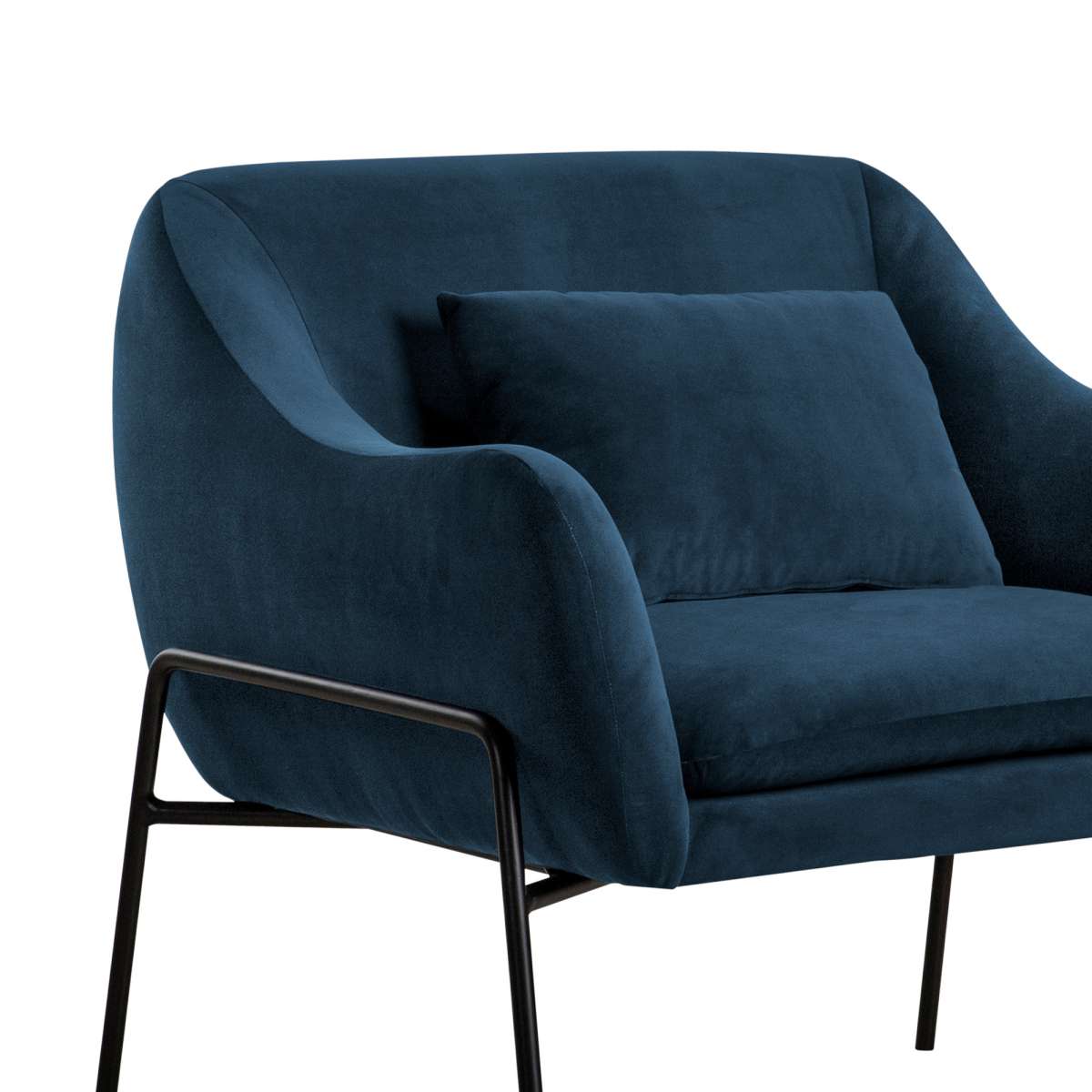 Karen Blue Velvet Modern Accent Chair By Armen Living | Accent Chairs | Modishstore - 4