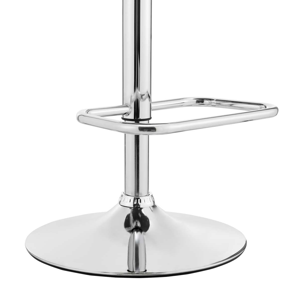 Leland Adjustable Black Faux Leather and Chrome Finish Bar Stool By Armen Living | Bar Stools | Modishstore - 24