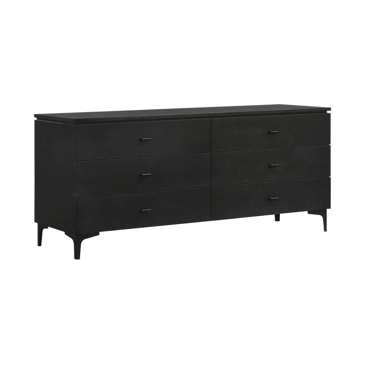 Legend Black Glaze Ash Veneer 6 Drawer Dresser with Metal Legs By Armen Living | Dressers | Modishstore - 3