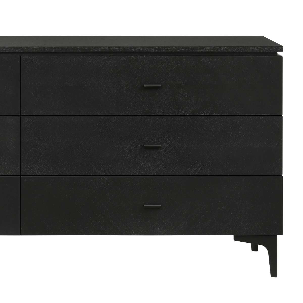 Legend Black Glaze Ash Veneer 6 Drawer Dresser with Metal Legs By Armen Living | Dressers | Modishstore - 4