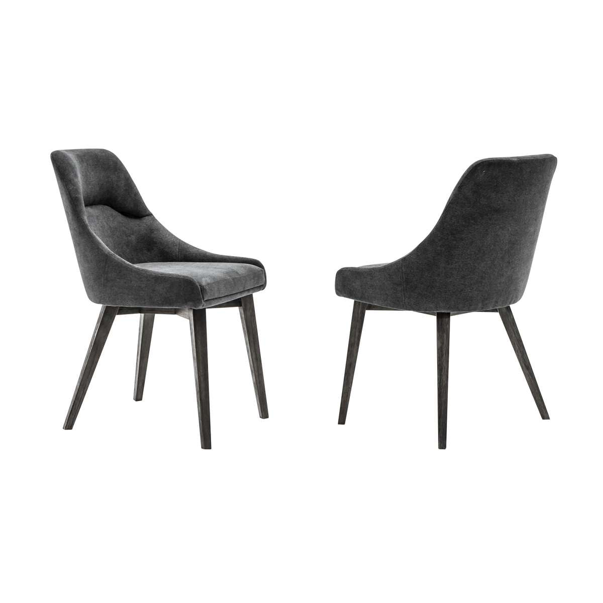 Lileth Charcoal Upholstered Dining Chair - Set of 2 By Armen Living | Dining Chairs | Modishstore