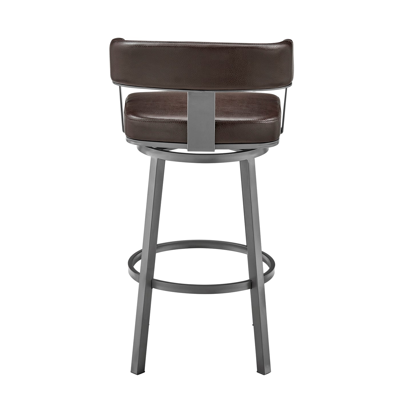 Lorin 26" Counter Height Swivel Bar Stool in Java Brown Finish and Chocolate Faux Leather By Armen Living | Bar Stools | Modishstore - 6