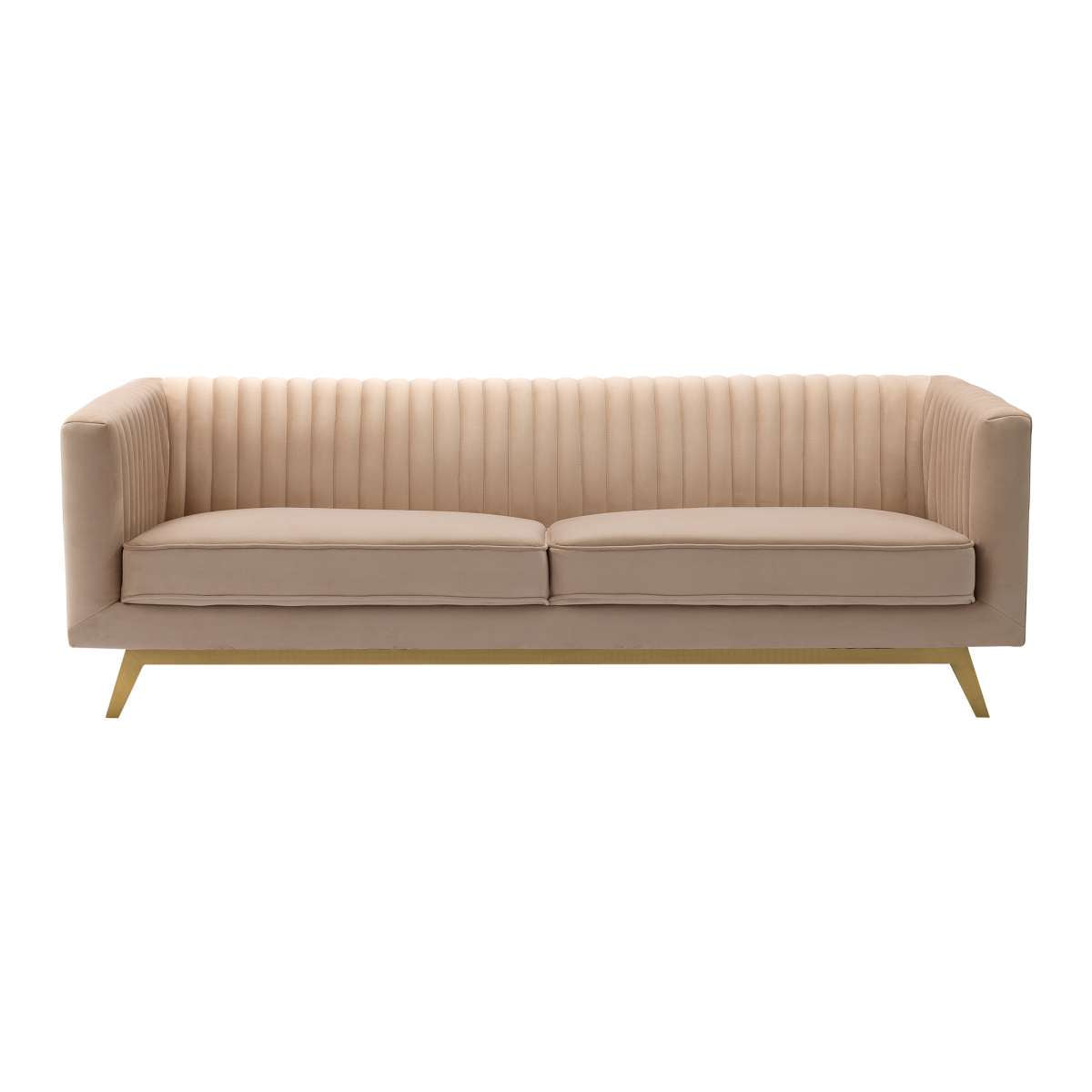 Liv Modern Beige Velvet Sofa By Armen Living | Sofas | Modishstore - 2