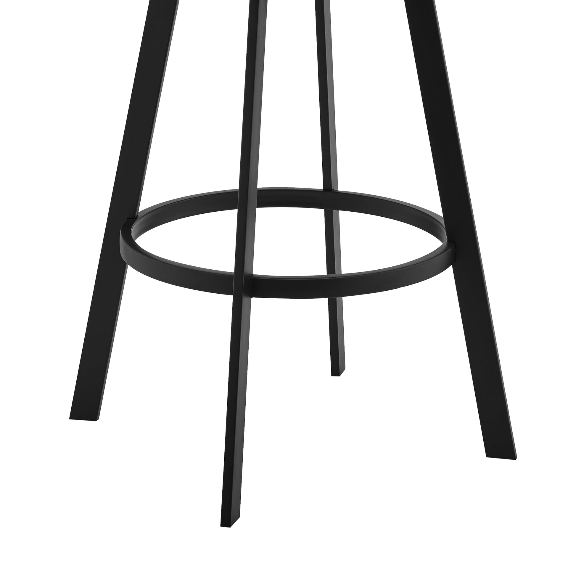 Livingston 26" Gray Faux Leather and Black Metal Swivel Bar Stool By Armen Living | Bar Stools | Modishstore - 7