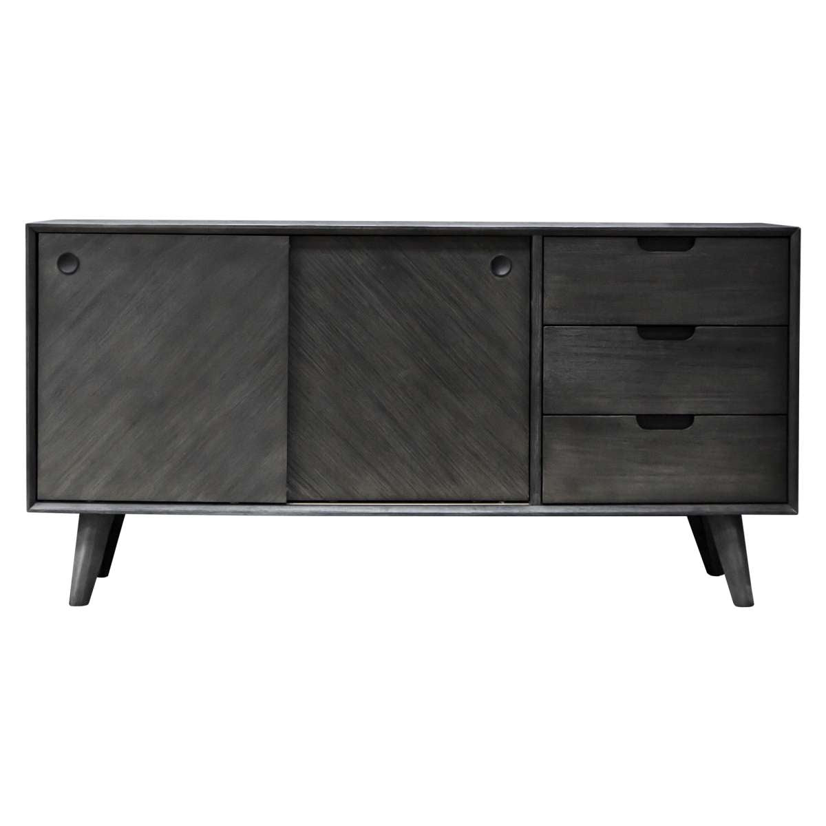 Leven Mid-Century Tundra Gray Acacia Buffet Cabinet By Armen Living | Sideboards | Modishstore - 2