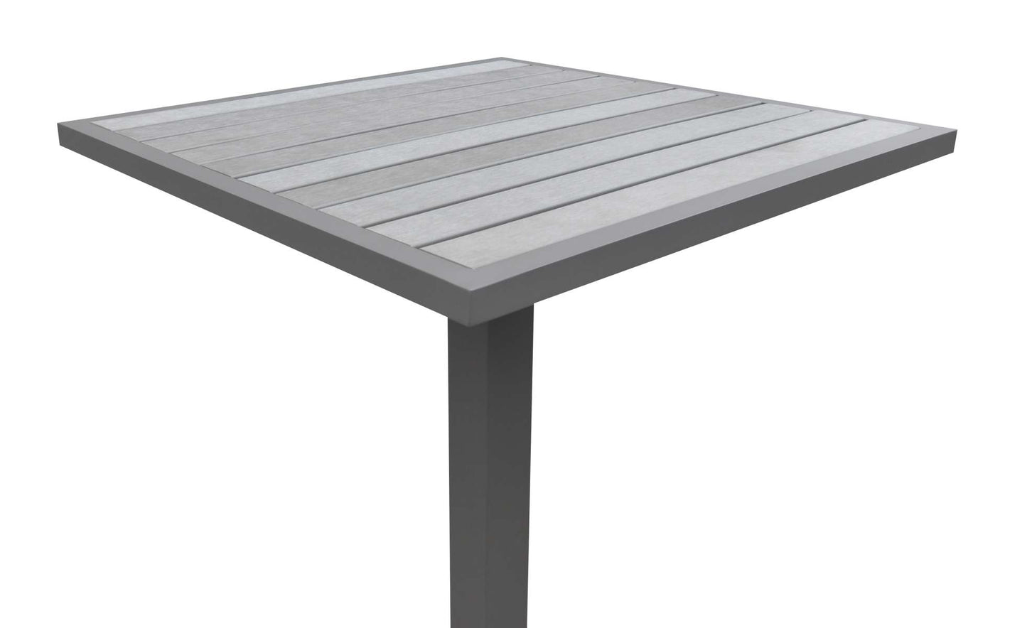 Marina Outdoor Grey Patio Bar Table in Grey Powder Coated Finish and Grey Wood Top By Armen Living | Outdoor Tables |  Modishstore  - 6