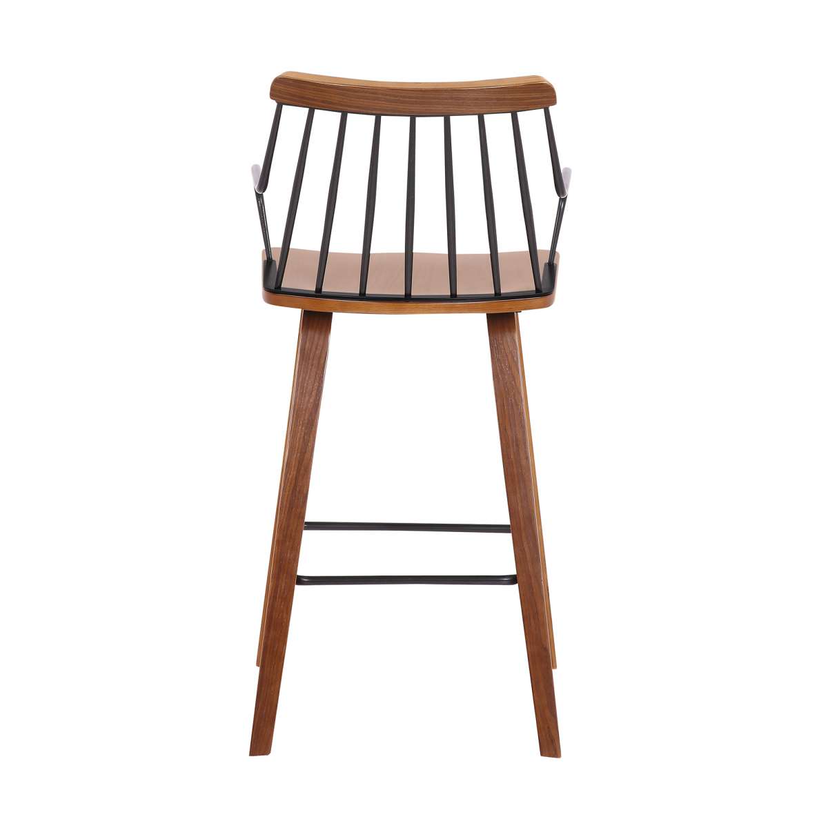 Micah Walnut and Metal Modern 26" Counter Height Bar Stool By Armen Living | Bar Stools | Modishstore - 5