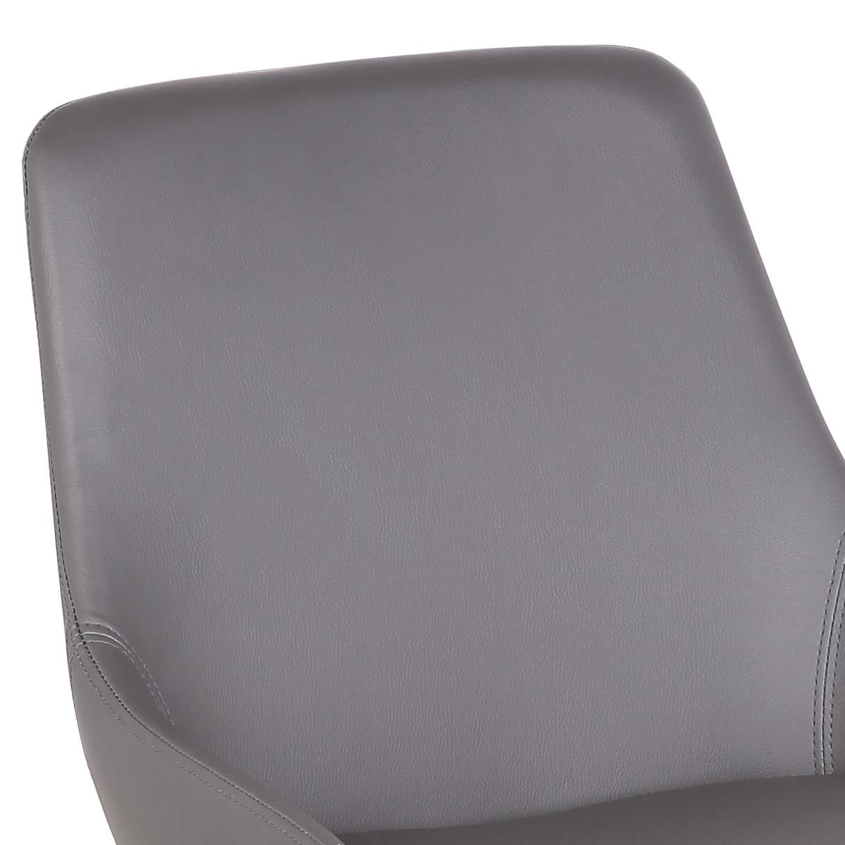 Mia Contemporary Dining Chair in Gray Faux Leather with Black