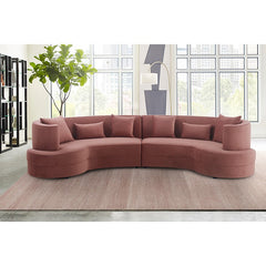 Majestic Blush Fabric Upholstered Sectional Sofa By Armen Living