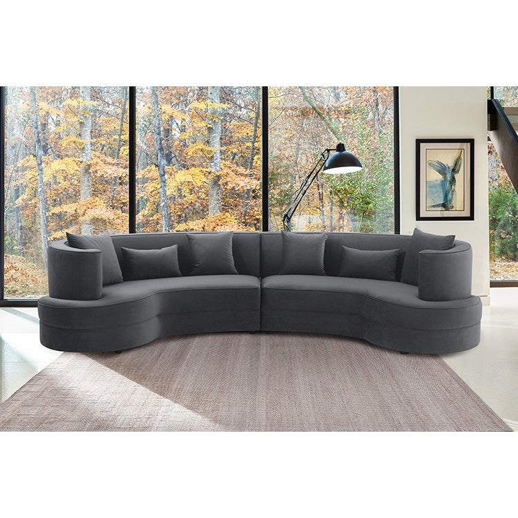 Majestic Gray Fabric Upholstered Sectional Sofa By Armen Living | Sofas |  Modishstore 