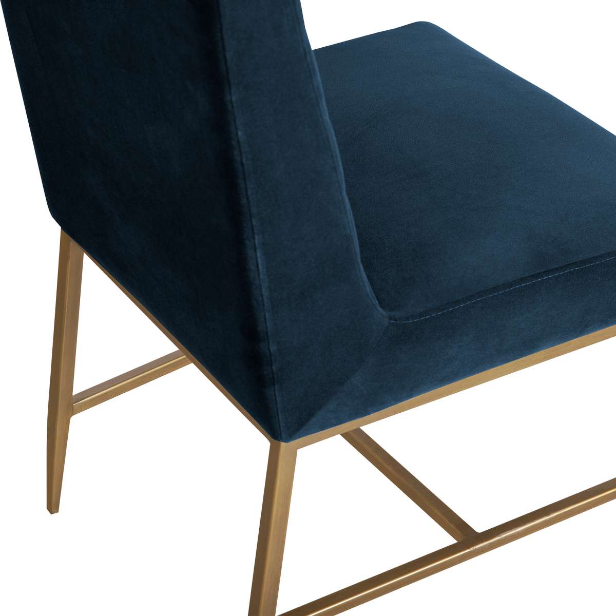 Memphis Blue Velvet and Antique Brass Accent Dining Chair- Set of 2 By Armen Living | Dining Chairs | Modishstore - 5