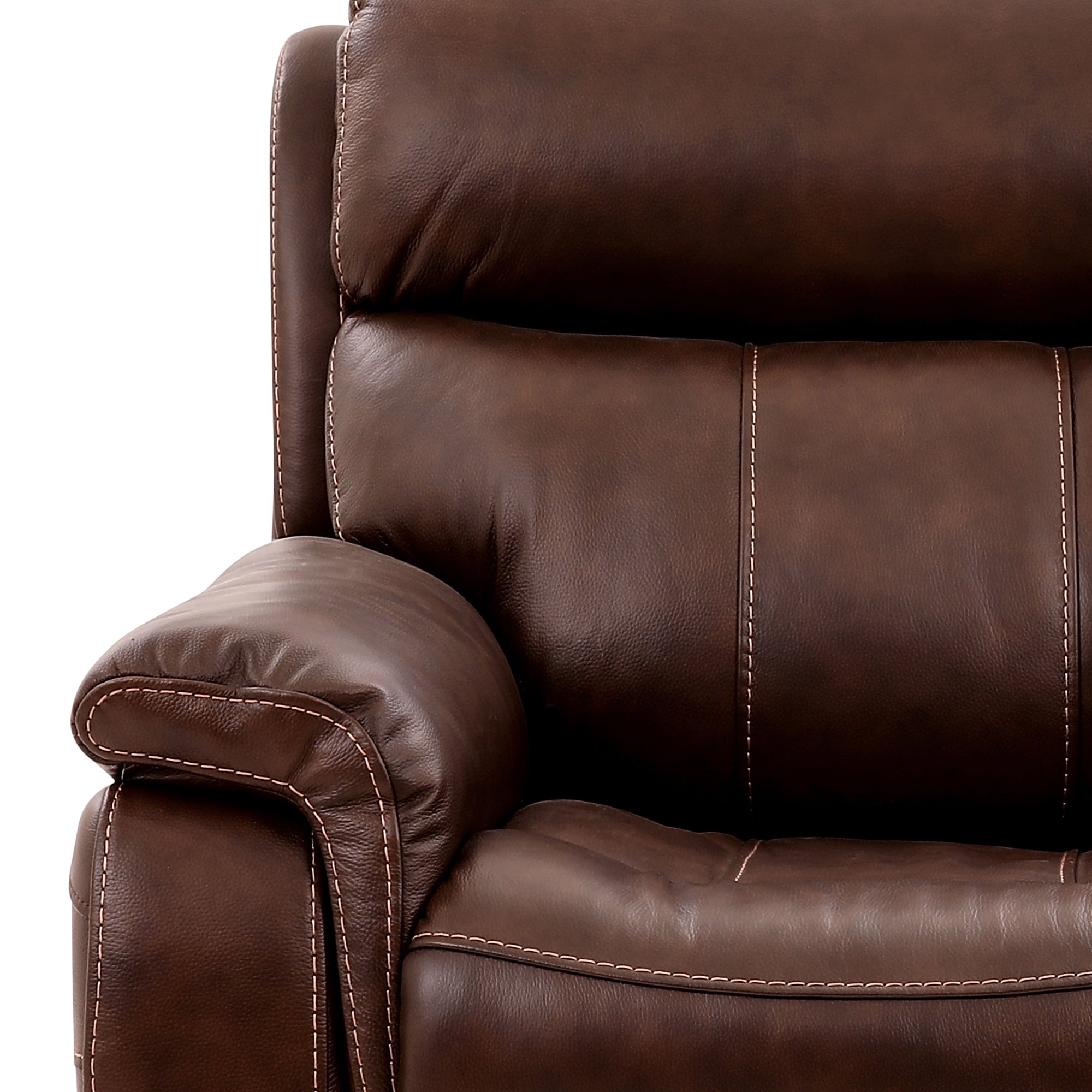 Leather recliner discount with lumbar support