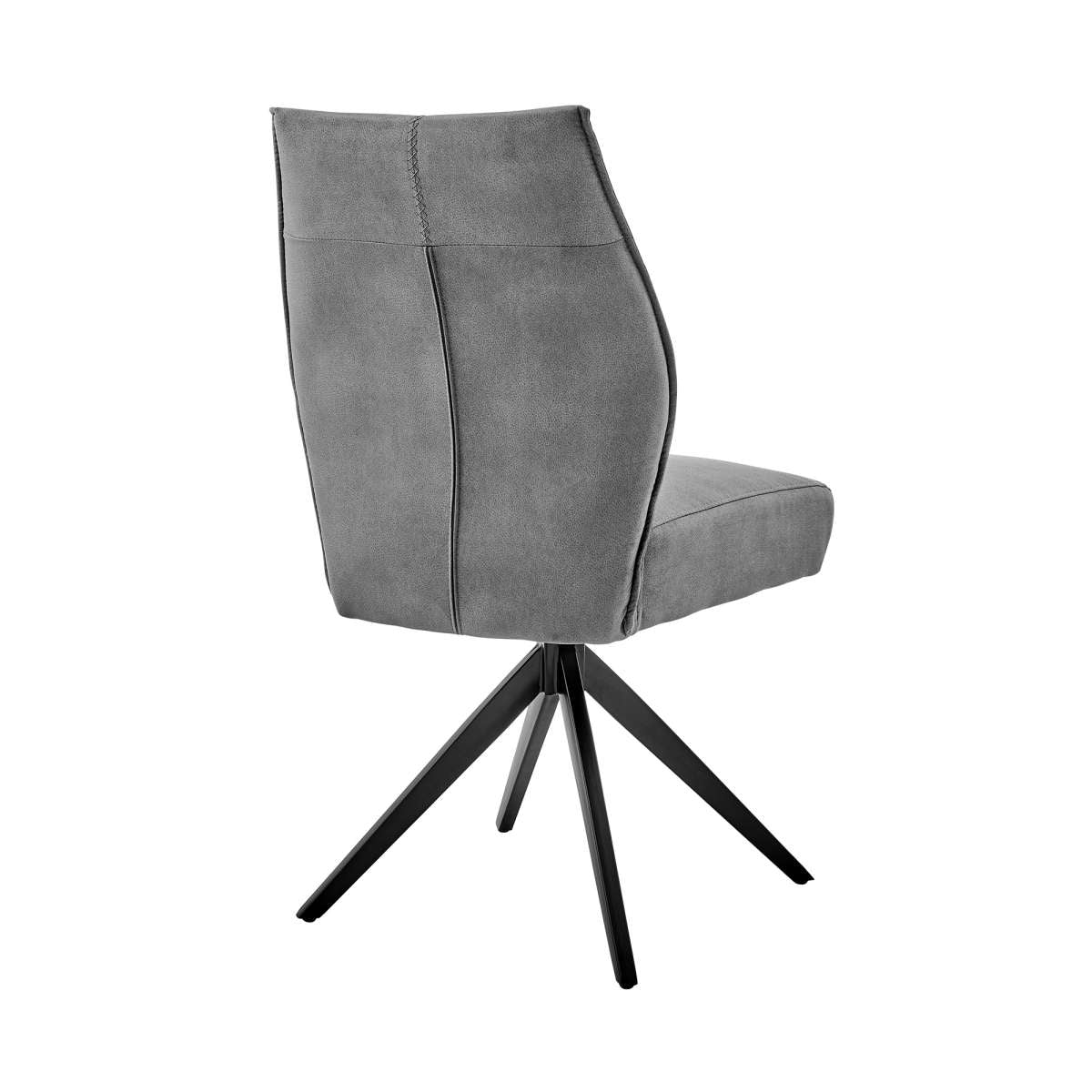 Monarch Swivel Dining Room Accent Chair in Charcoal Fabric and Black Finish - Set of 2 By Armen Living | Dining Chairs | Modishstore - 3