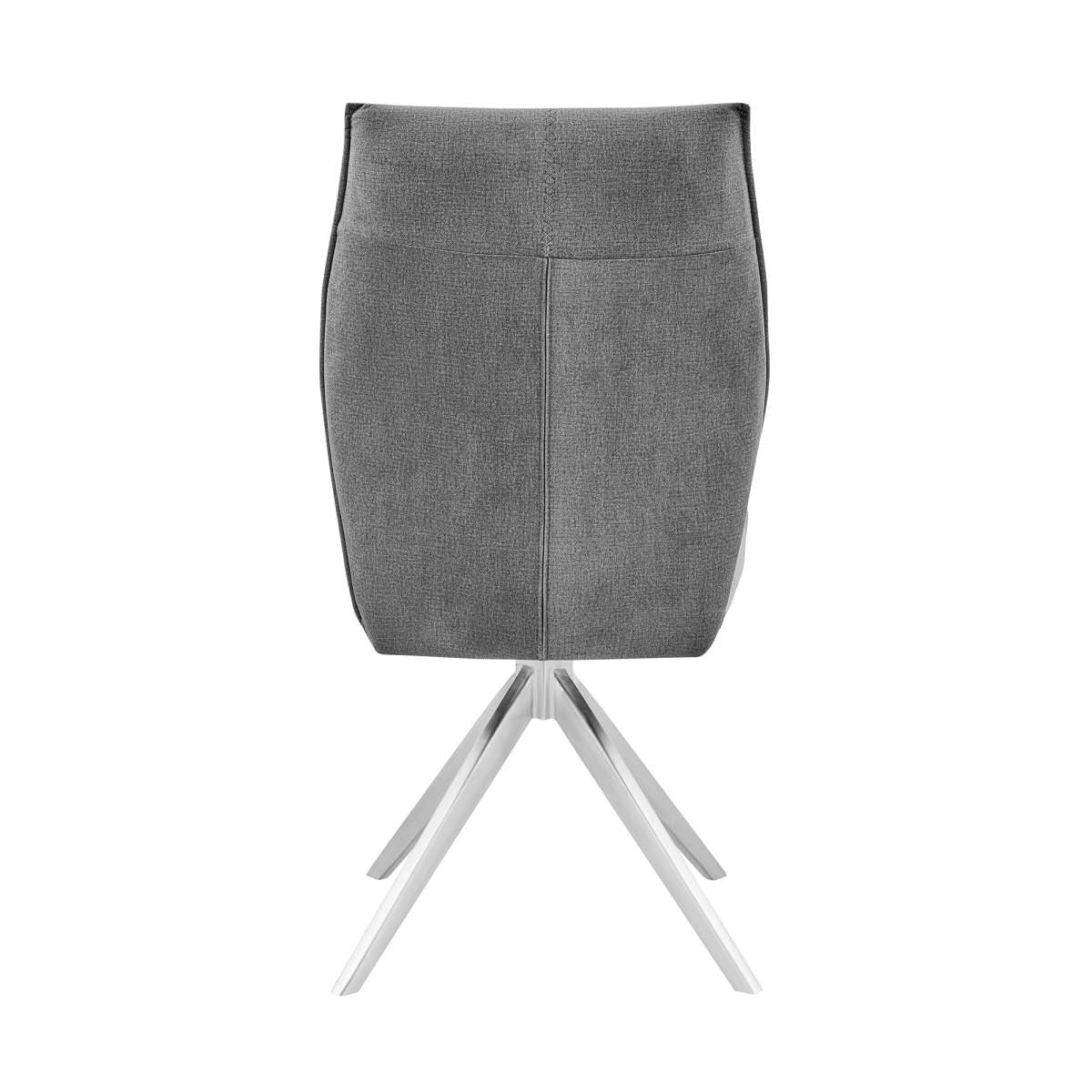 Monarch Swivel Dining Room Accent Chair in Gray Fabric and Brushed Stainless Steel Finish - Set of 2 By Armen Living | Dining Chairs | Modishstore - 4