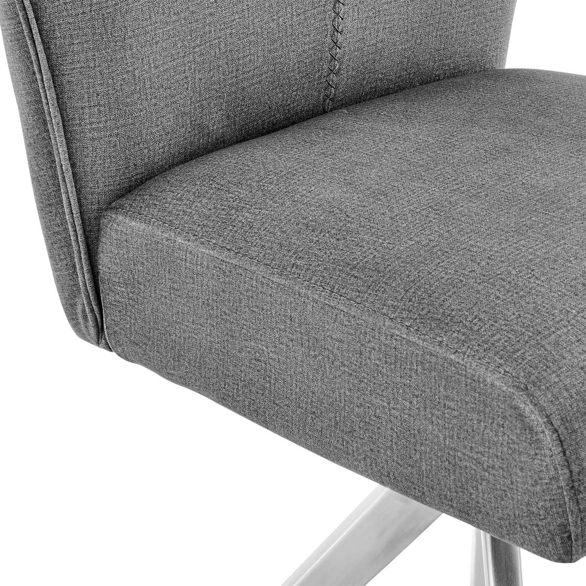 Monarch Swivel Dining Room Accent Chair in Gray Fabric and Brushed Stainless Steel Finish - Set of 2 By Armen Living | Dining Chairs | Modishstore - 5