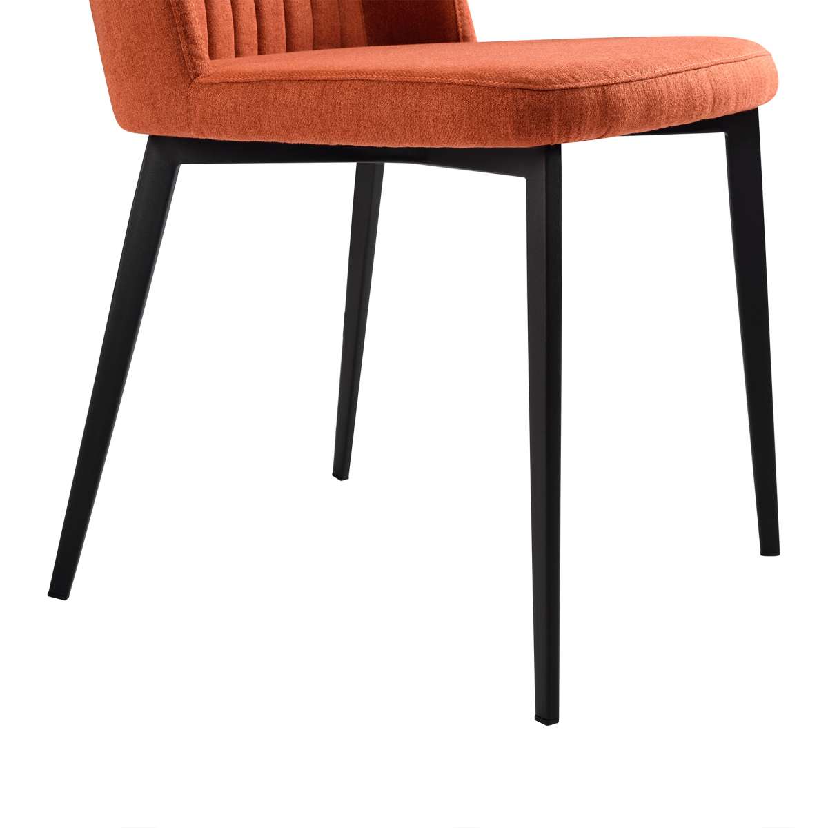 Maine Contemporary Dining Chair in Matte Black Finish and Orange Fabric - Set of 2  By Armen Living | Dining Chairs | Modishstore - 5