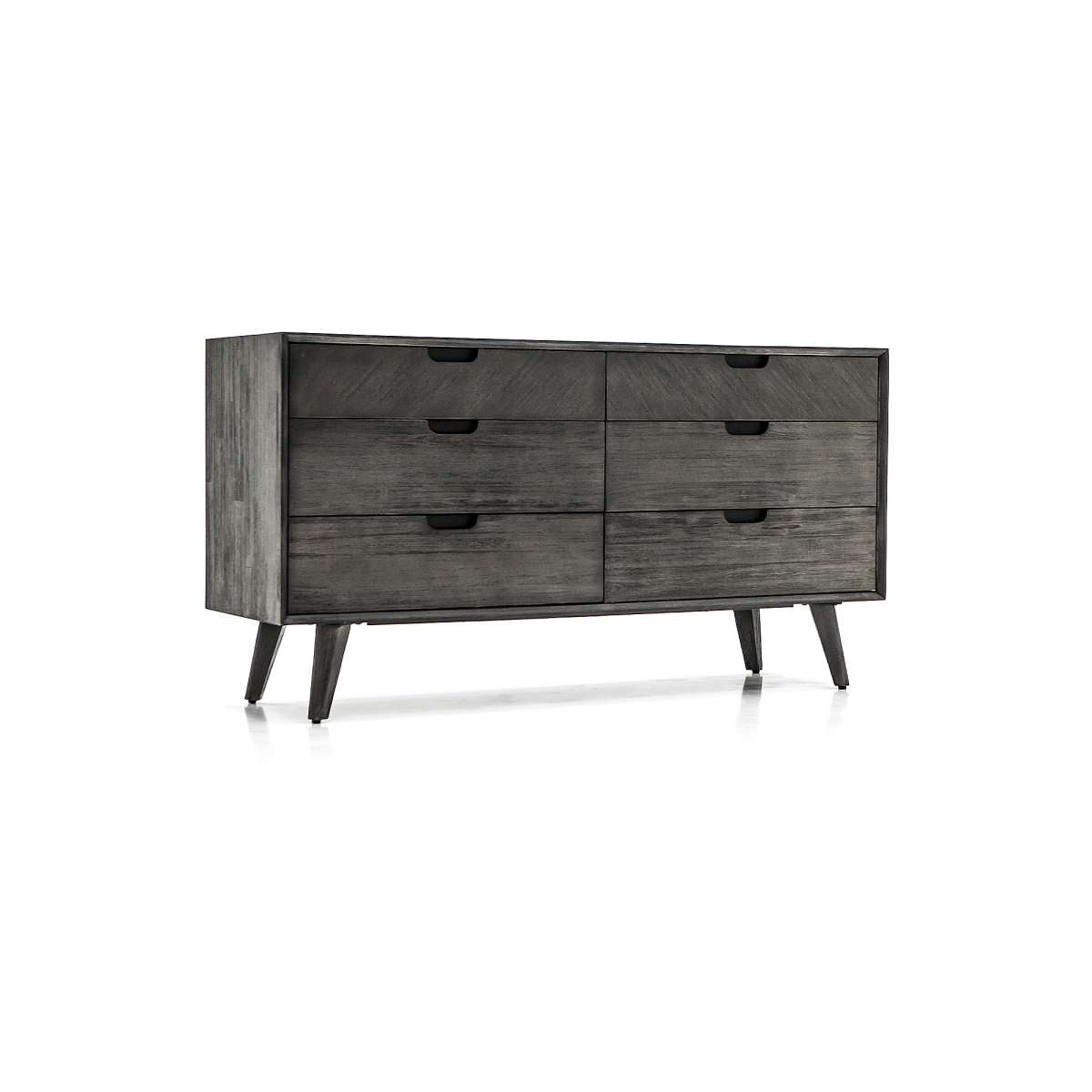 Mohave Mid-Century Tundra Gray Acacia 6 Drawer Dresser By Armen Living | Dressers | Modishstore - 3