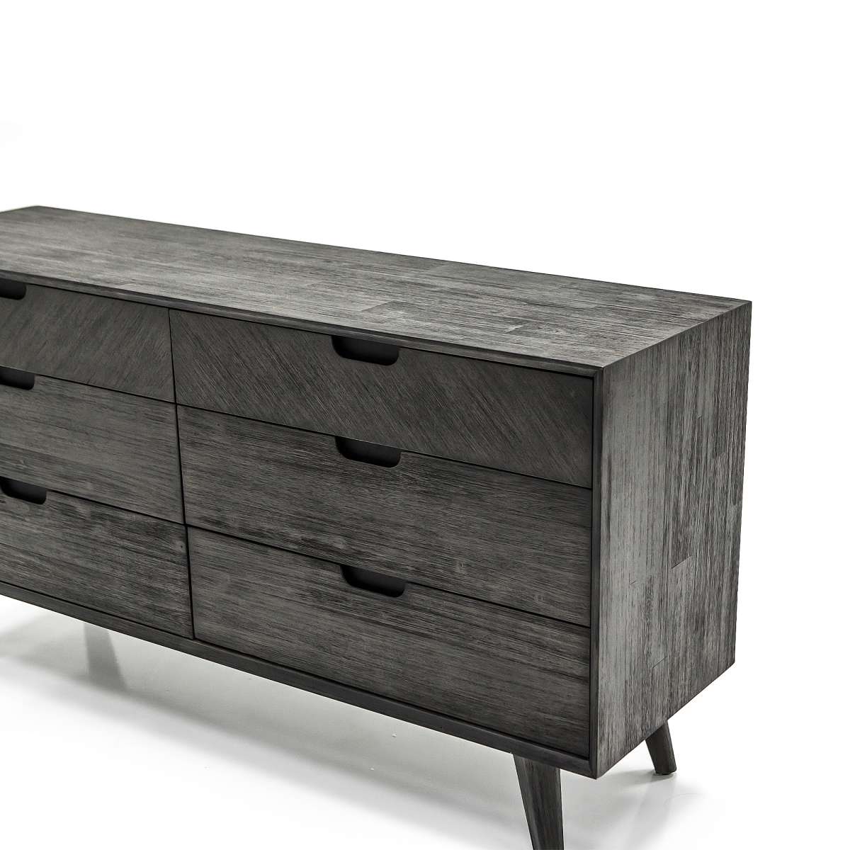 Mohave Mid-Century Tundra Gray Acacia 6 Drawer Dresser By Armen Living | Dressers | Modishstore - 5