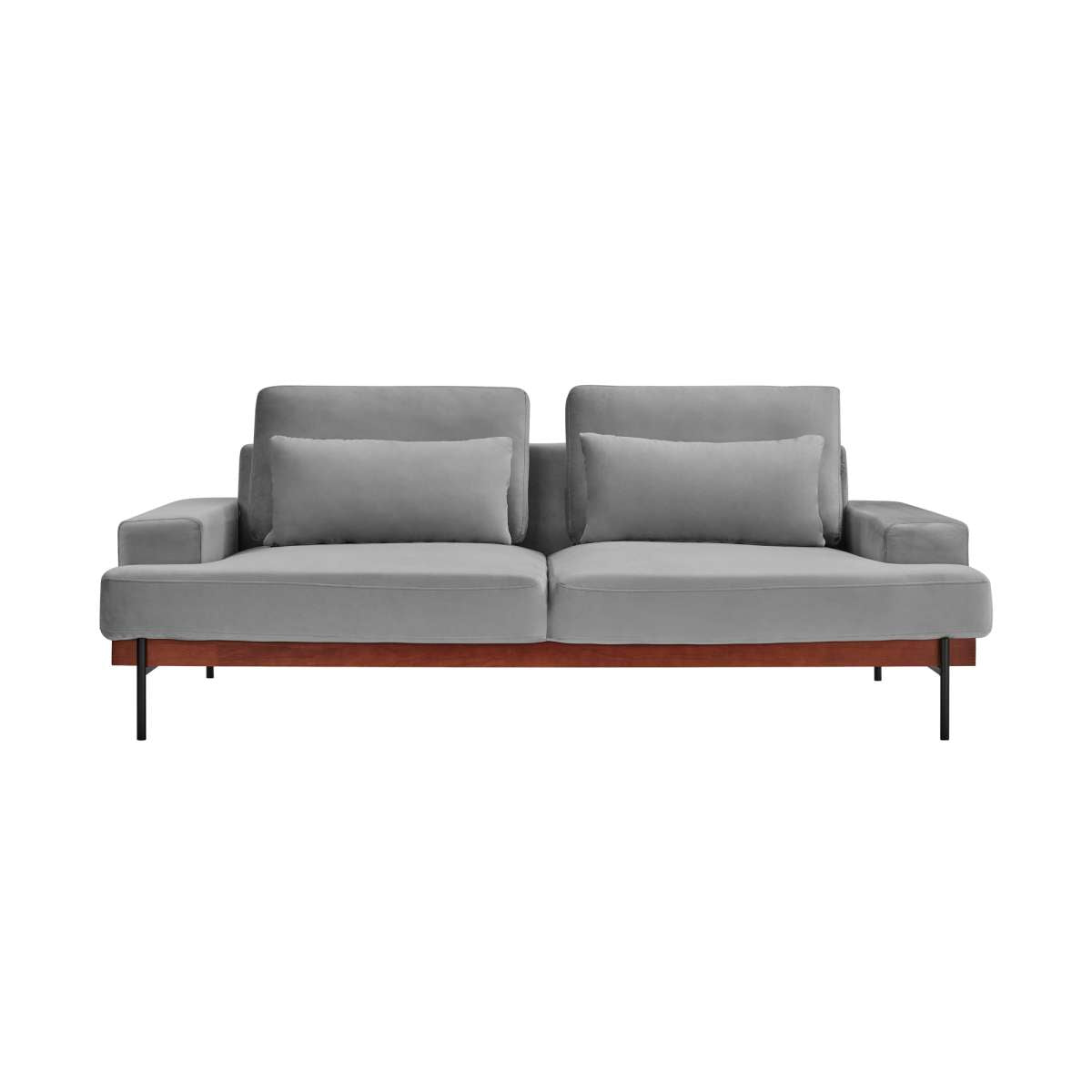 Monet 86" Mid-Century Modern Beige Velvet Sofa By Armen Living | Sofas |  Modishstore  - 14