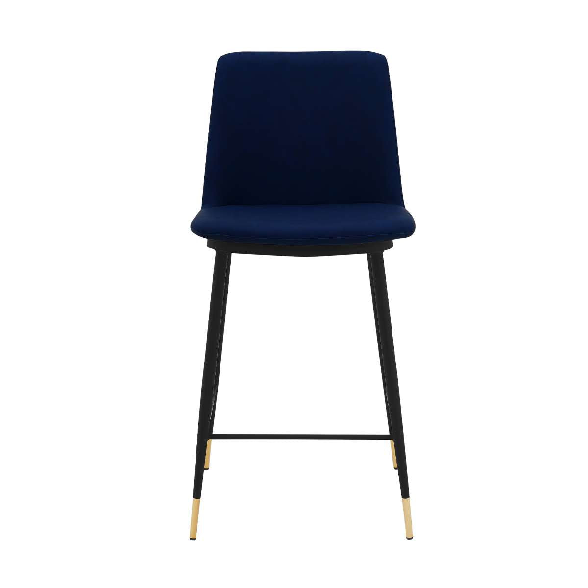 Messina 26" Blue Faux Leather and Metal Counter Height Bar Stool By Armen Living | Bar Stools |  Modishstore  - 7