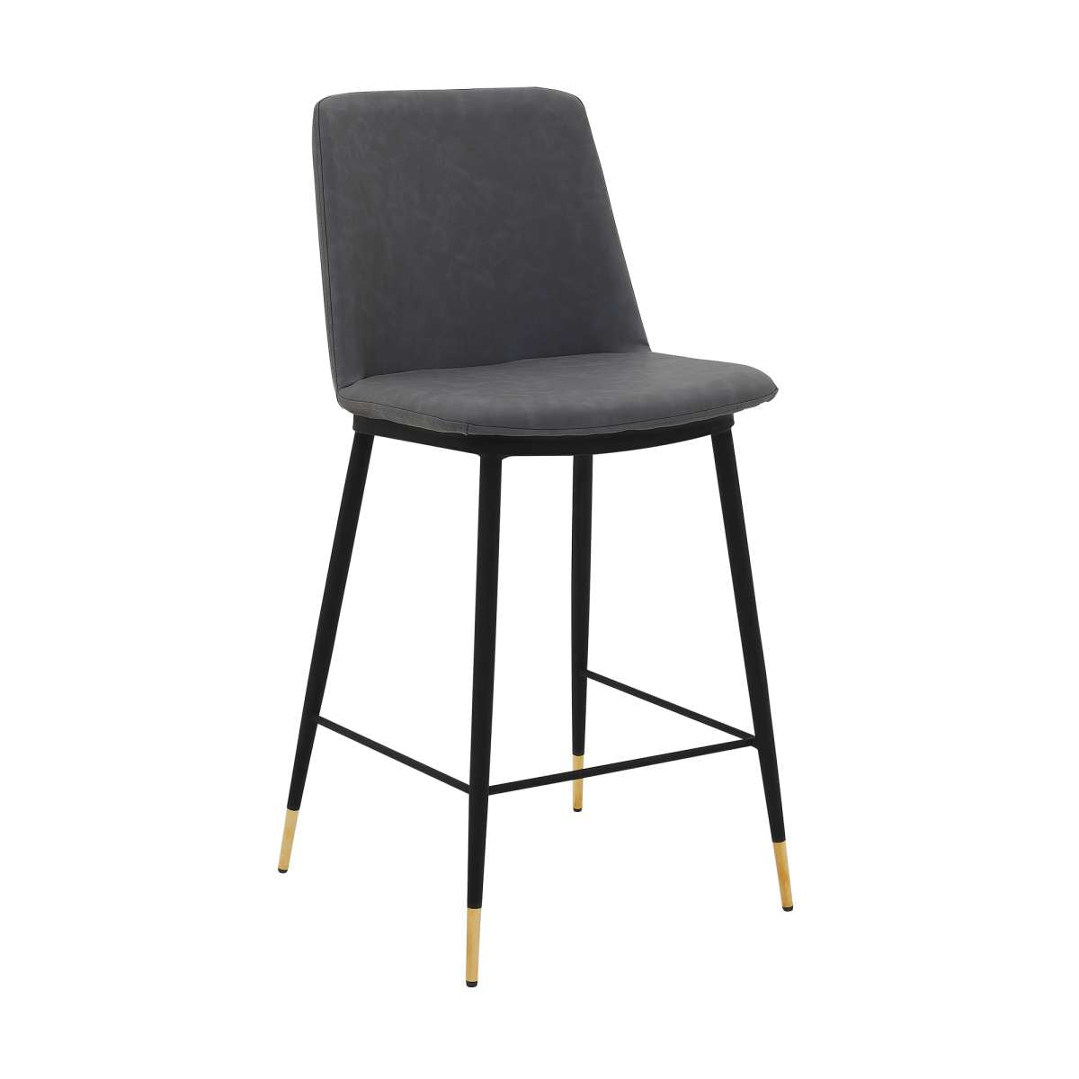 Messina 26" Blue Faux Leather and Metal Counter Height Bar Stool By Armen Living | Bar Stools |  Modishstore  - 16