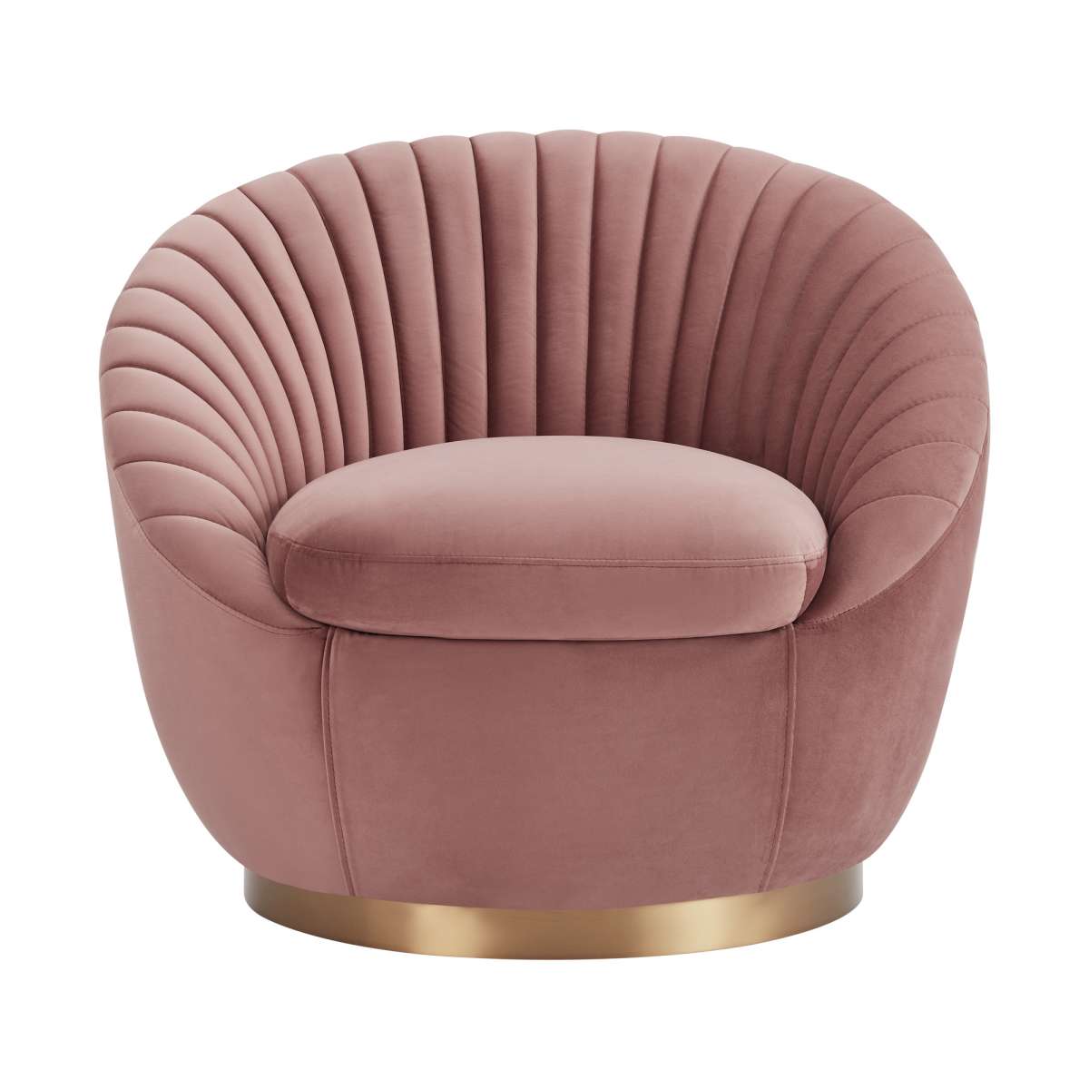 Mitzy Blush Velvet Swivel Accent Chair with Gold Base By Armen Living | Accent Chairs |  Modishstore  - 7