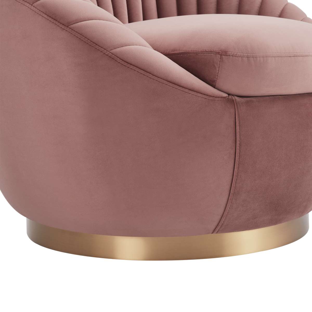 Mitzy Blush Velvet Swivel Accent Chair with Gold Base By Armen Living | Accent Chairs |  Modishstore  - 5