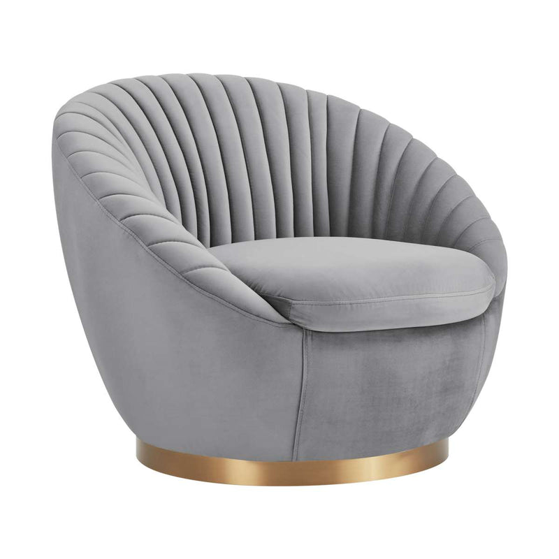 Mitzy Blush Velvet Swivel Accent Chair with Gold Base By Armen Living | Accent Chairs |  Modishstore  - 14