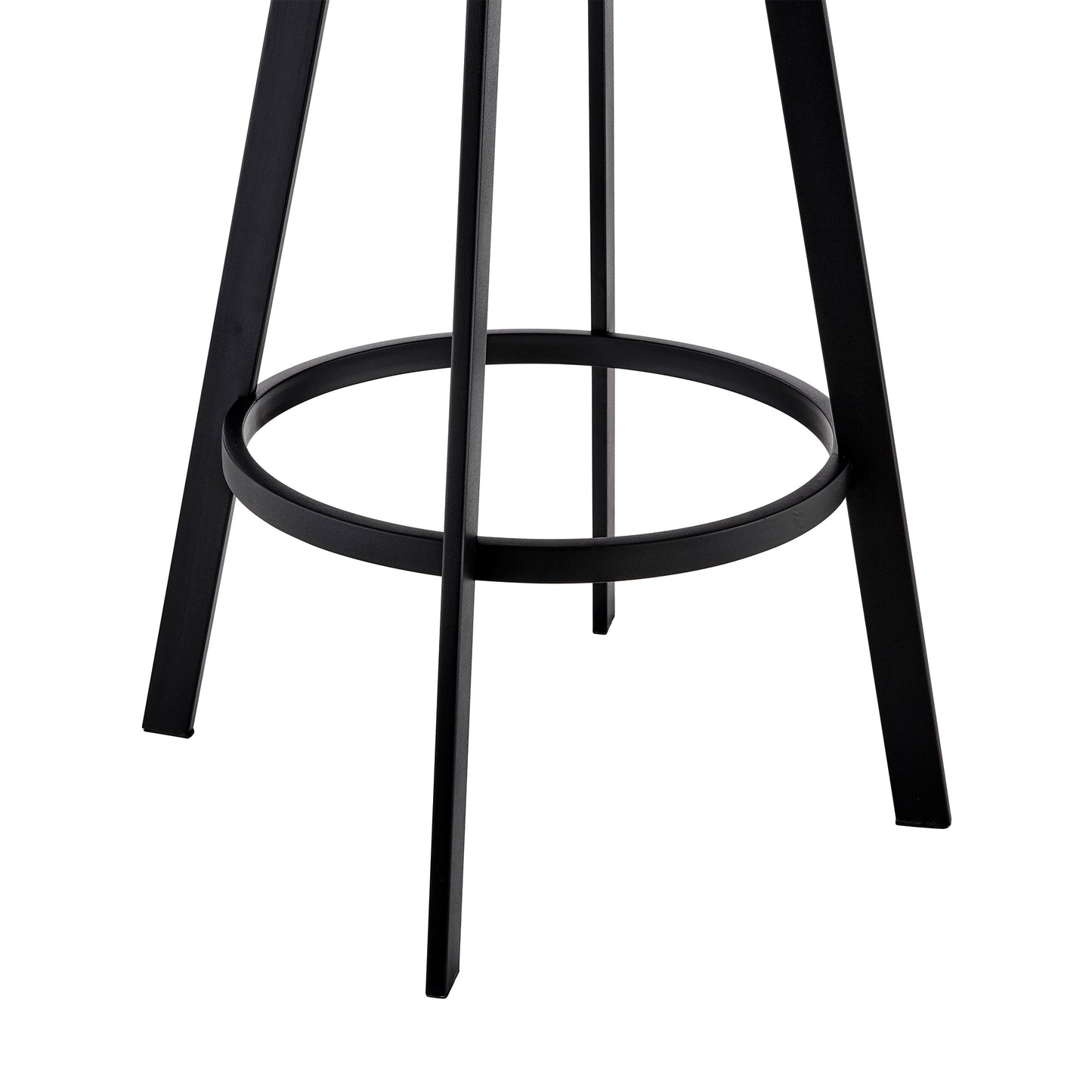 Nikole 26" Counter Height Swivel Bar Stool in Matt Black Finish with Gray Faux Leather By Armen Living | Bar Stools | Modishstore - 8