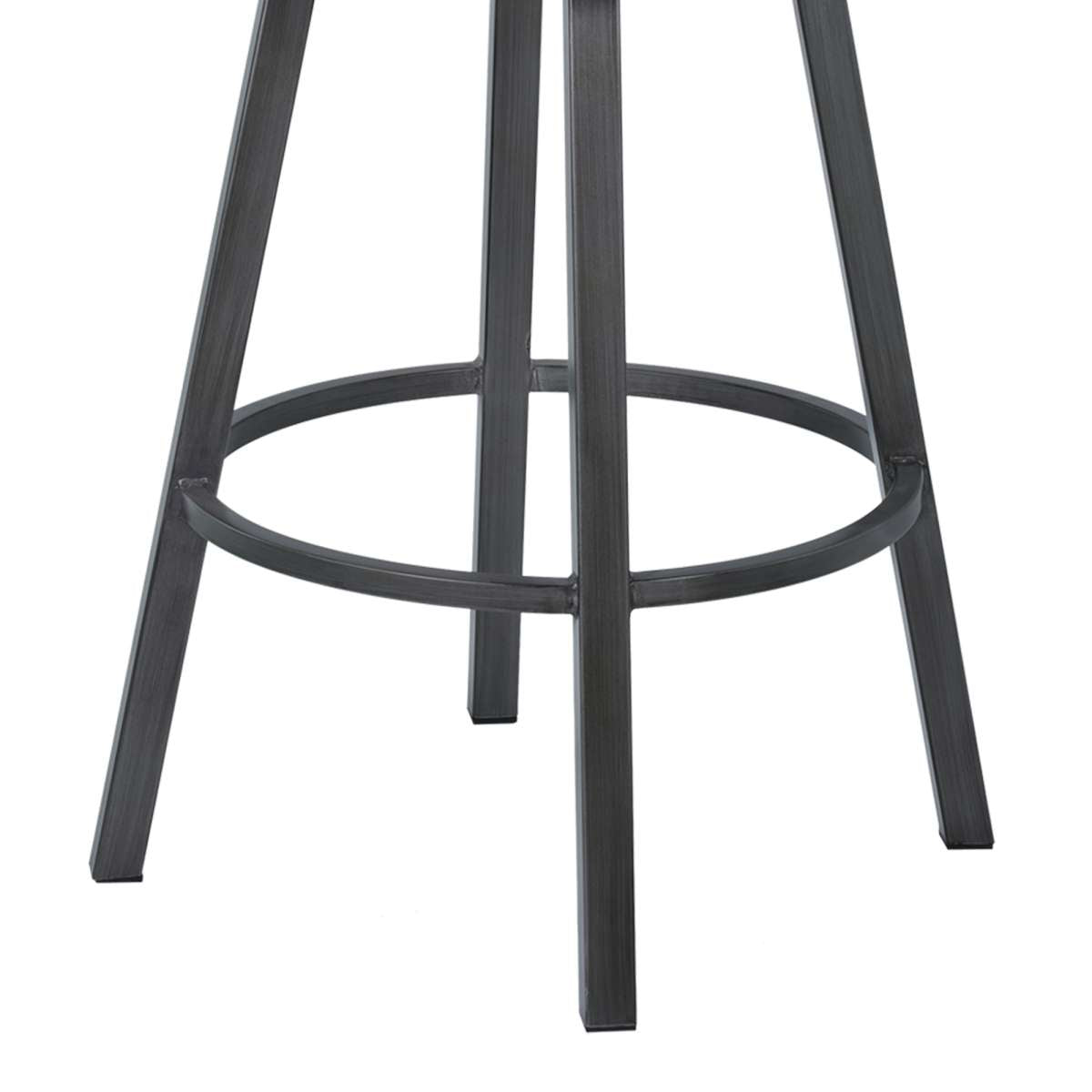 Nova 26" Counter Height Metal Swivel Barstool in Ford Black Pu and Mineral Finish By Armen Living | Bar Stools | Modishstore - 4