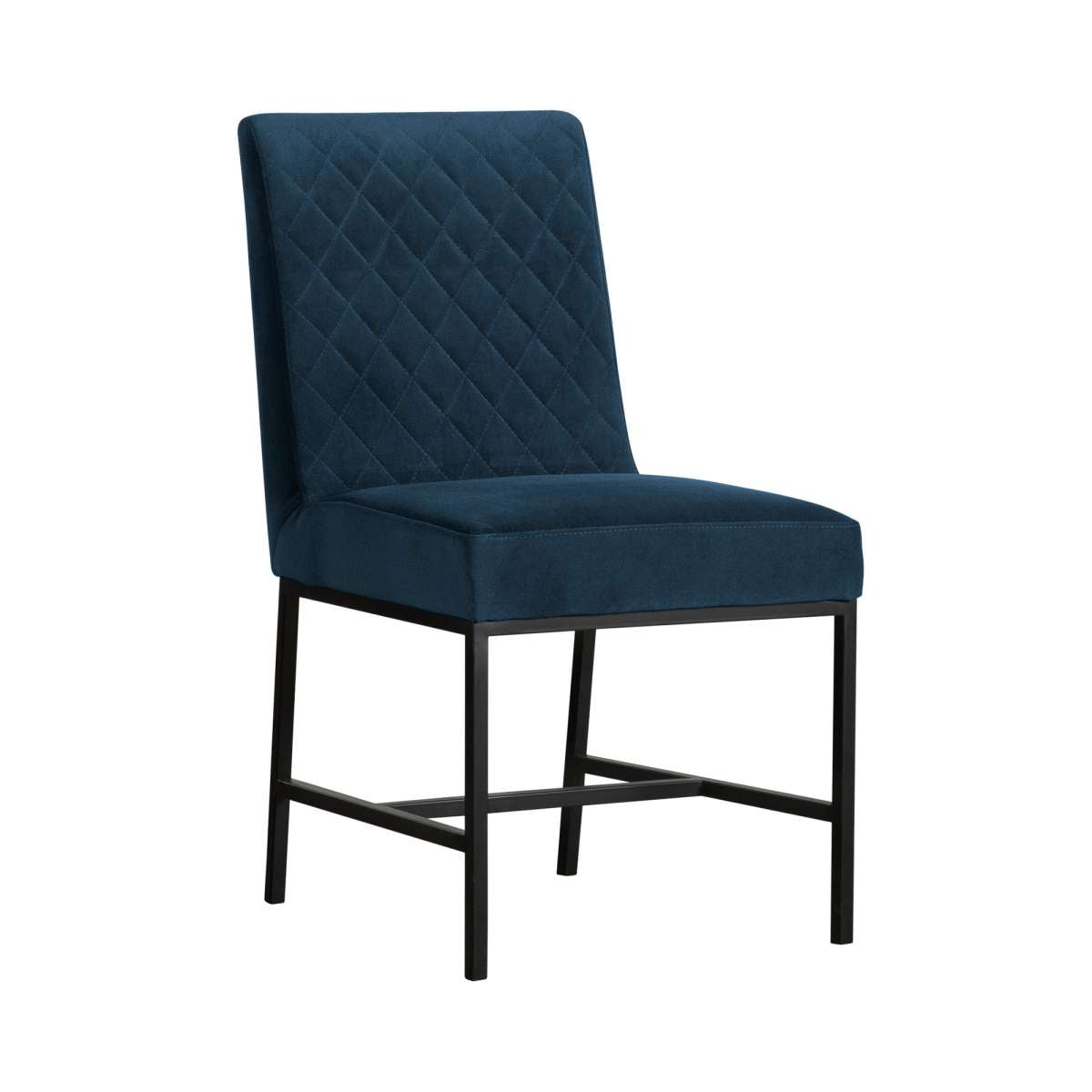 Napoli Blue Velvet and Black Leg Modern Accent Dining Chair- Set of 2 By Armen Living | Dining Chairs | Modishstore - 2