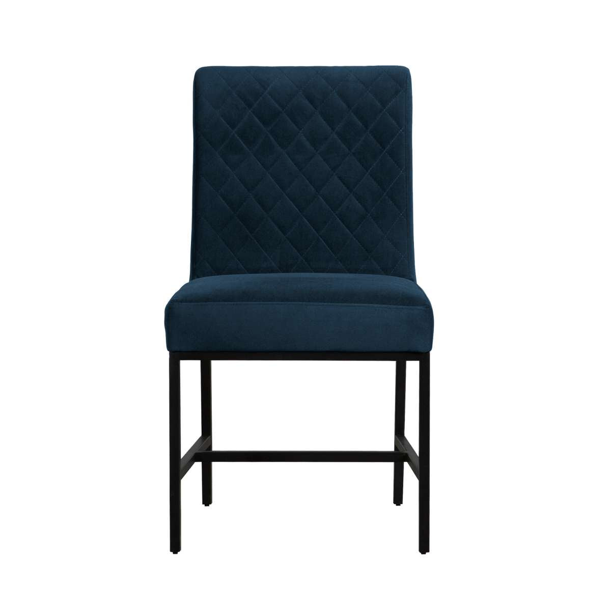 Napoli Blue Velvet and Black Leg Modern Accent Dining Chair- Set of 2 By Armen Living | Dining Chairs | Modishstore - 3