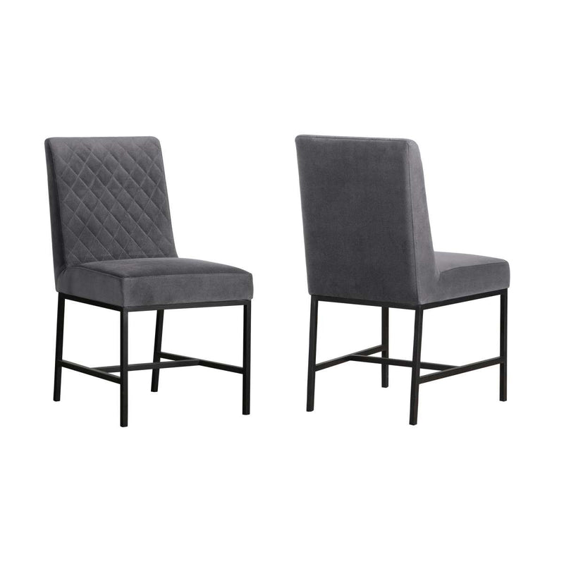 Napoli Blue Velvet and Black Leg Modern Accent Dining Chair- Set of 2 By Armen Living | Dining Chairs | Modishstore - 6