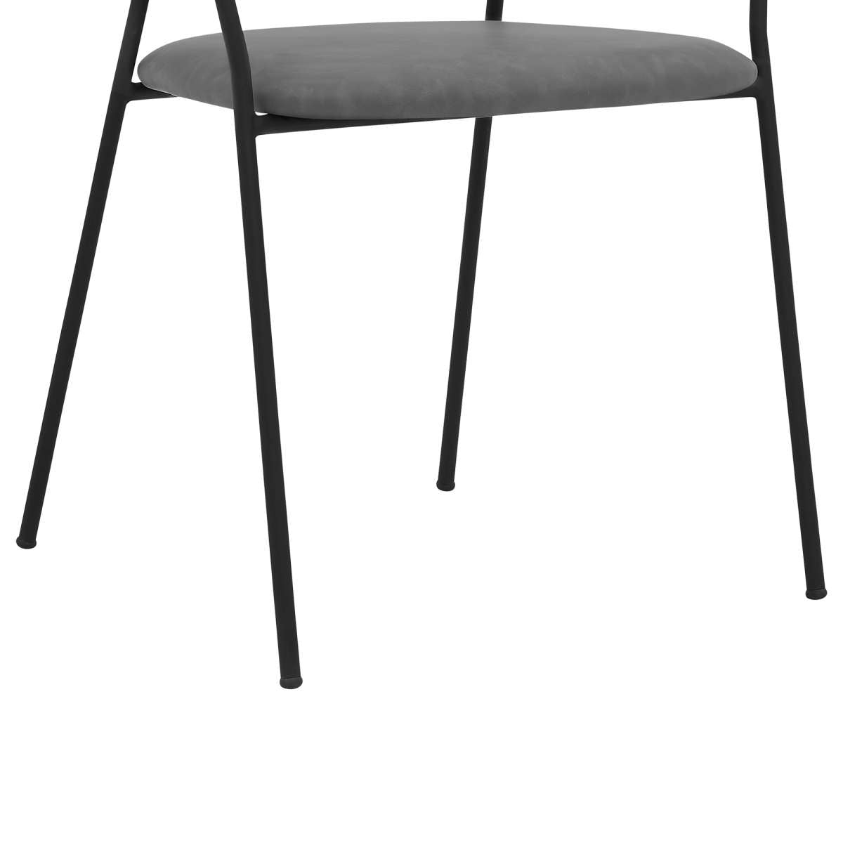 Nara Modern Gray Faux Leather and Metal Dining Room Chairs - Set of 2 By Armen Living | Dining Chairs | Modishstore - 5