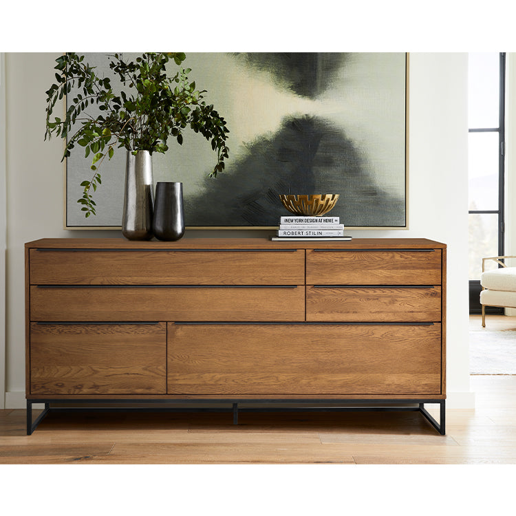 Nevada Rustic Oak Wood Sideboard In Balsamico By Armen Living | Sideboards | Modishstore