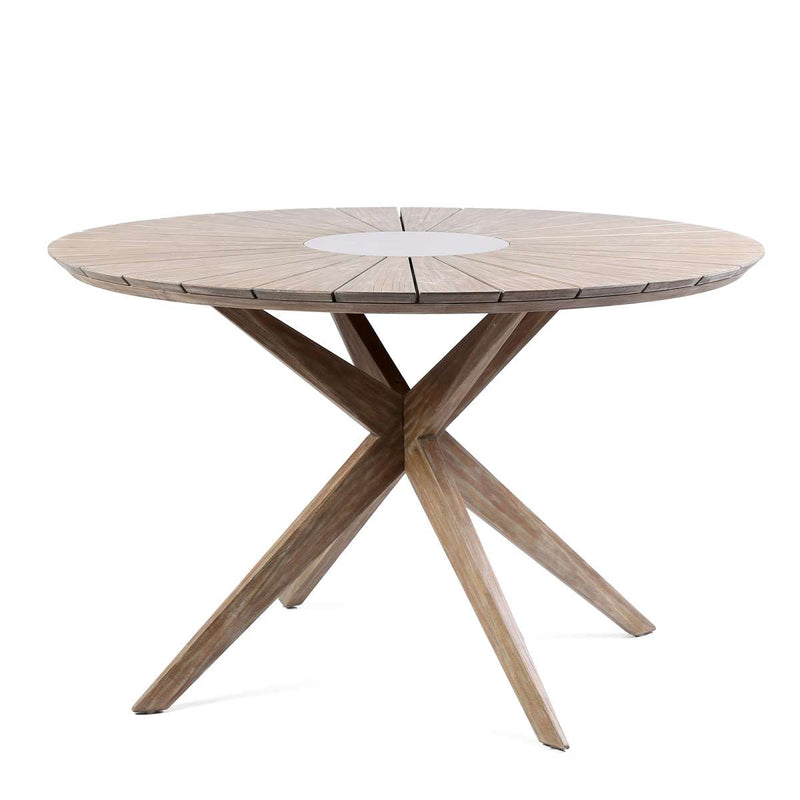 Oasis Outdoor Light Eucalyptus Wood and Concrete Round Dining Table By Armen Living | Outdoor Tables |  Modishstore  - 2