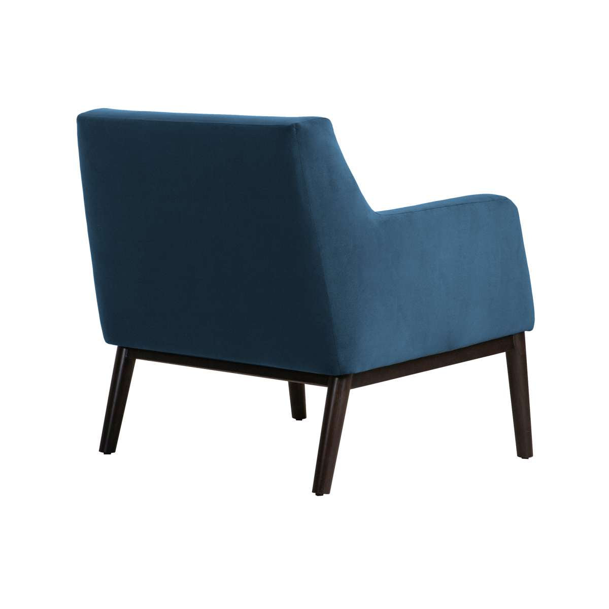 Oliver Blue Velvet Modern Accent Chair with Wood Legs By Armen Living | Accent Chairs |  Modishstore  - 4