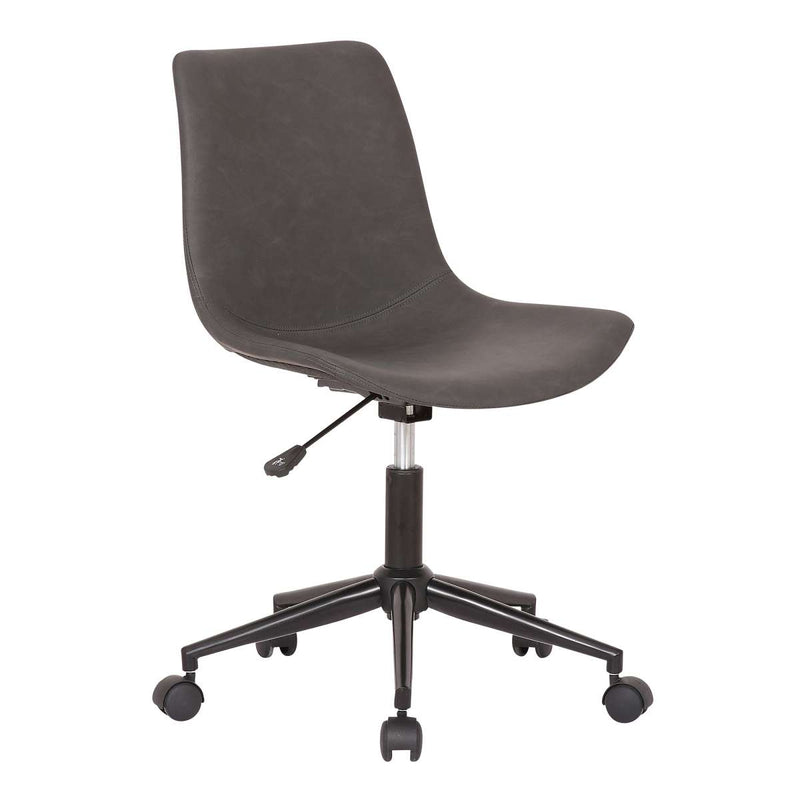 Optima Adjustable Gray Faux Leather Task Chair By Armen Living | Office Chairs | Modishstore - 2