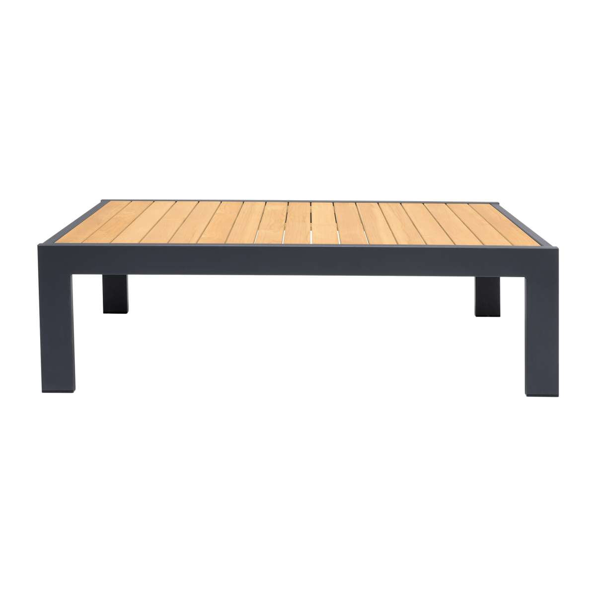 Palau Outdoor Coffee Table in Dark Grey with Natural Teak Wood Top By Armen Living | Outdoor Tables |  Modishstore  - 6