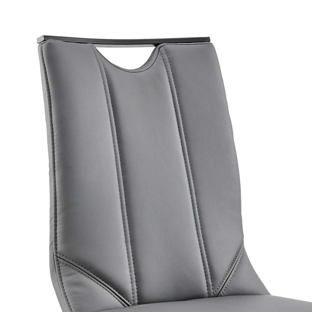 Pacific Dining Room Chair in Gray Faux Leather and Black Finish - Set of 2 By Armen Living | Dining Chairs | Modishstore - 5