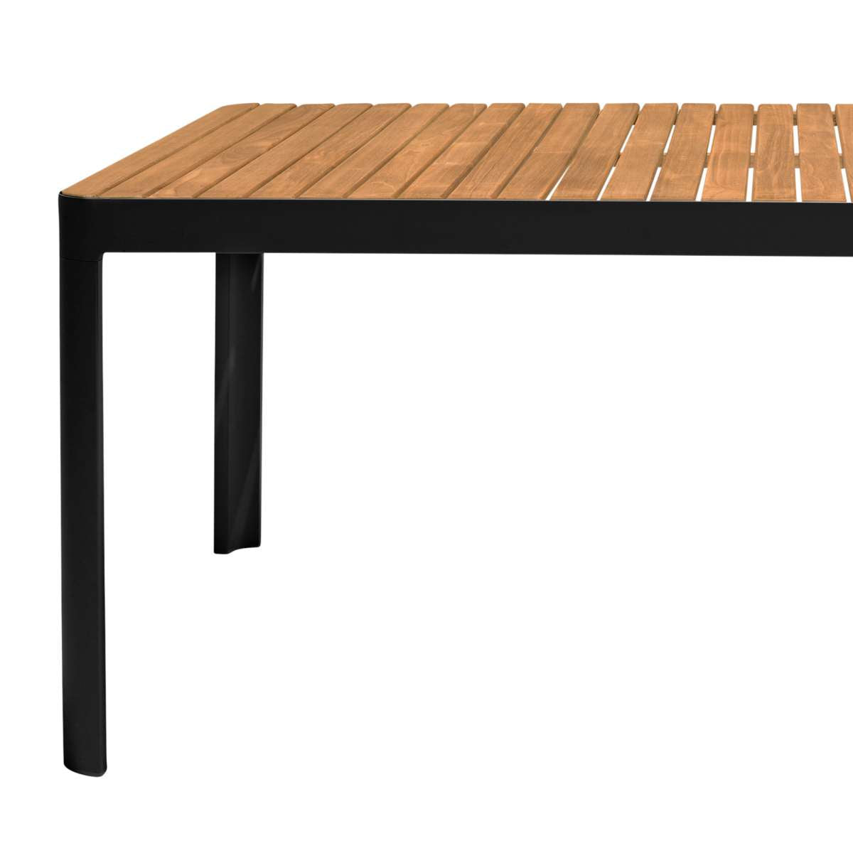 Portals Outdoor Rectangular Coral Sand Aluminum & Teak Wood Dining Table By Armen Living | Outdoor Tables |  Modishstore  - 10