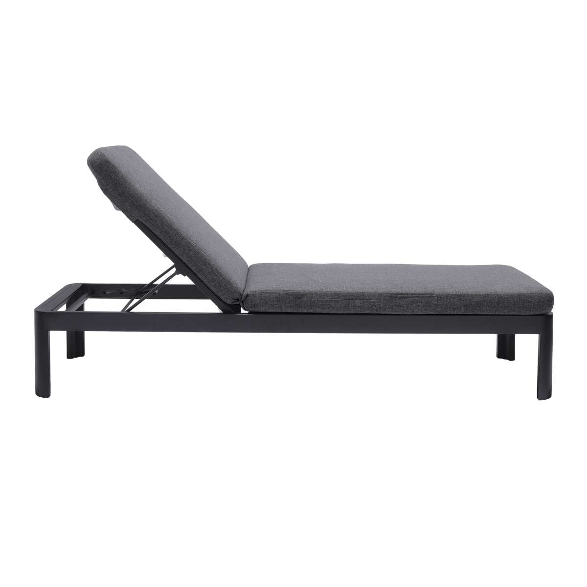 Portals Outdoor Chaise Lounge Chair in Black Finish and Grey Cushions By Armen Living | Outdoor Chairs |  Modishstore  - 4