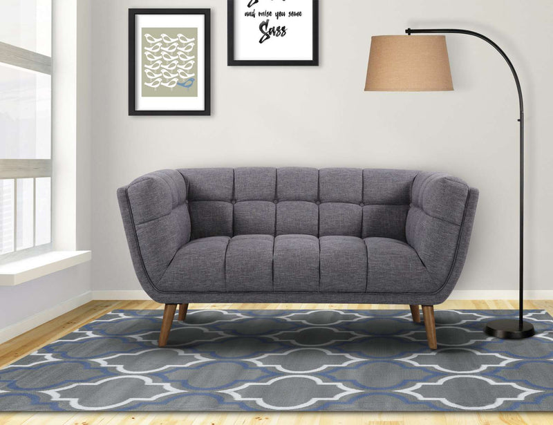 Phantom Mid-Century Modern Loveseat in Dark Gray Linen and Walnut Legs By Armen Living | Loveseats | Modishstore