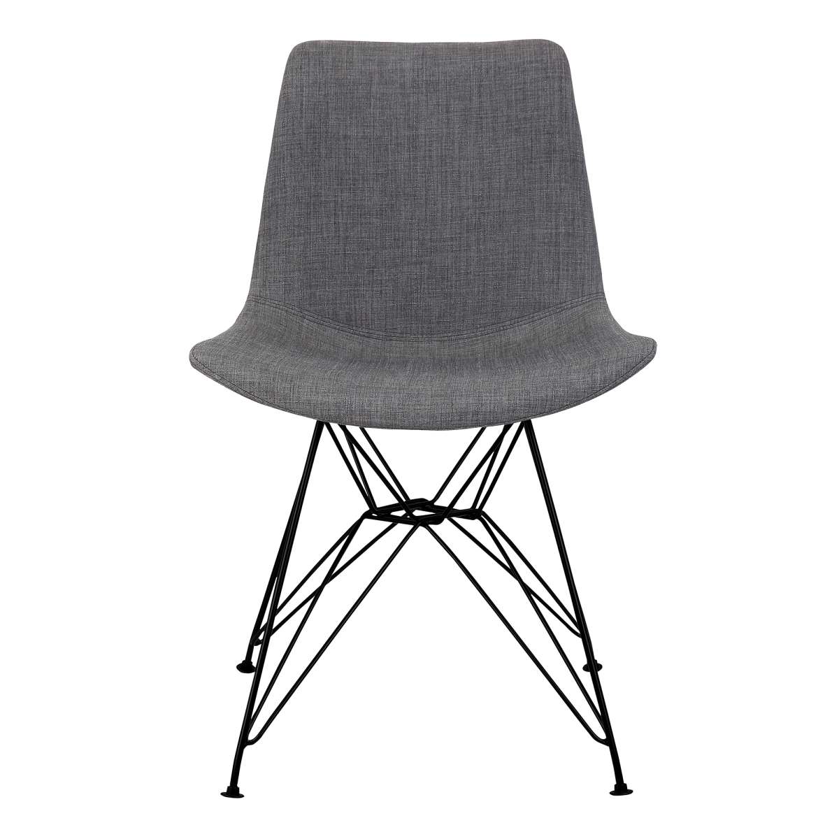 Palmetto Contemporary Dining Chair in Charcoal Fabric with Black Metal Legs By Armen Living | Dining Chairs | Modishstore - 2