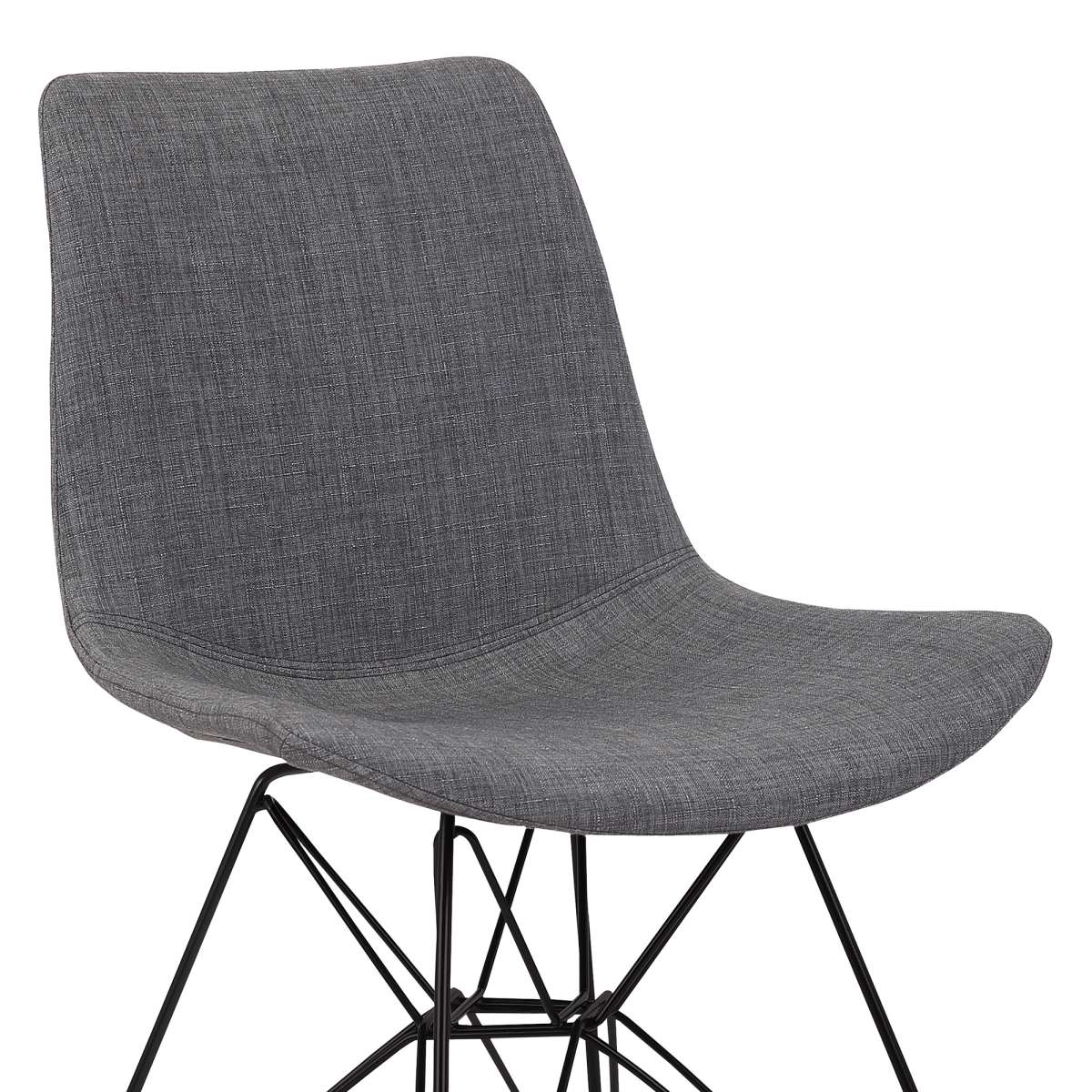 Palmetto Contemporary Dining Chair in Charcoal Fabric with Black Metal Legs By Armen Living | Dining Chairs | Modishstore - 3