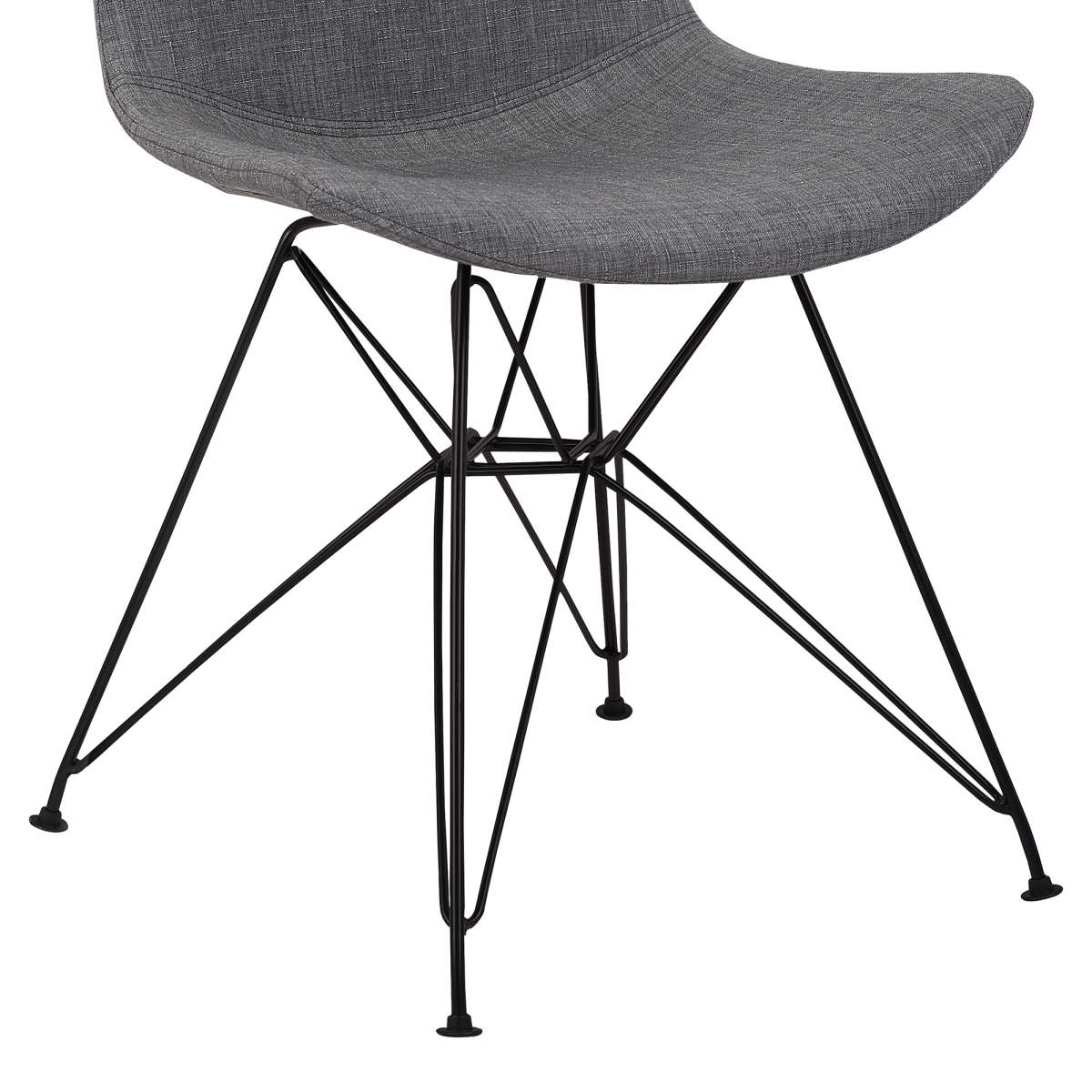 Palmetto Contemporary Dining Chair in Charcoal Fabric with Black Metal Legs By Armen Living | Dining Chairs | Modishstore - 5