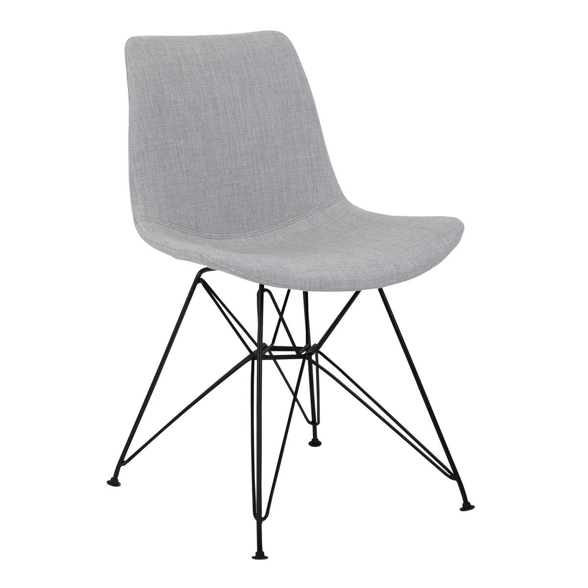 Palmetto Contemporary Dining Chair in Charcoal Fabric with Black Metal Legs By Armen Living | Dining Chairs | Modishstore - 6