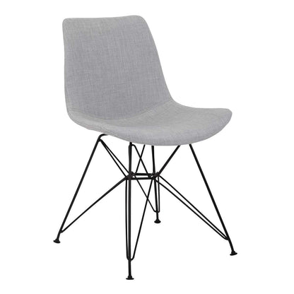 Palmetto Contemporary Dining Chair in Charcoal Fabric with Black Metal Legs By Armen Living | Dining Chairs | Modishstore - 6